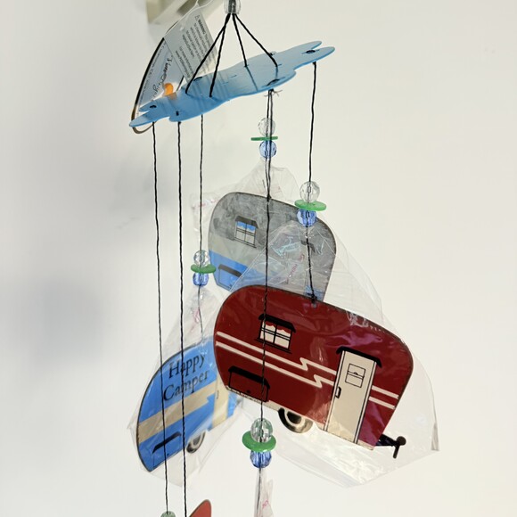 NWT Sunset Vista Designs Multicolor Metal Camper Trailer Modern Wind Chime New - Picture 3 of 6